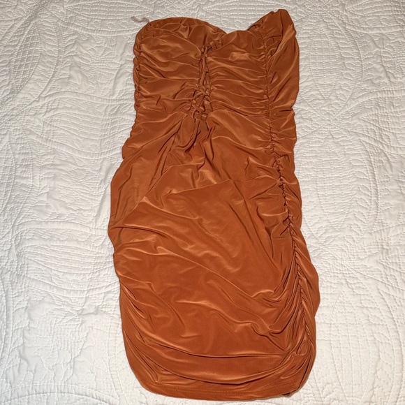 Sabora Terracotta Ruched Mini Dress - Picture 3 of 3